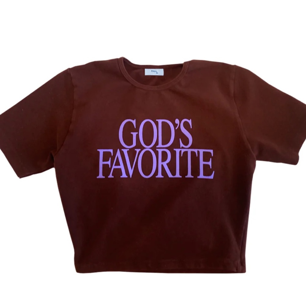 Praying ‘God’s Favorite’ Cropped Baby Tee - Great Condition